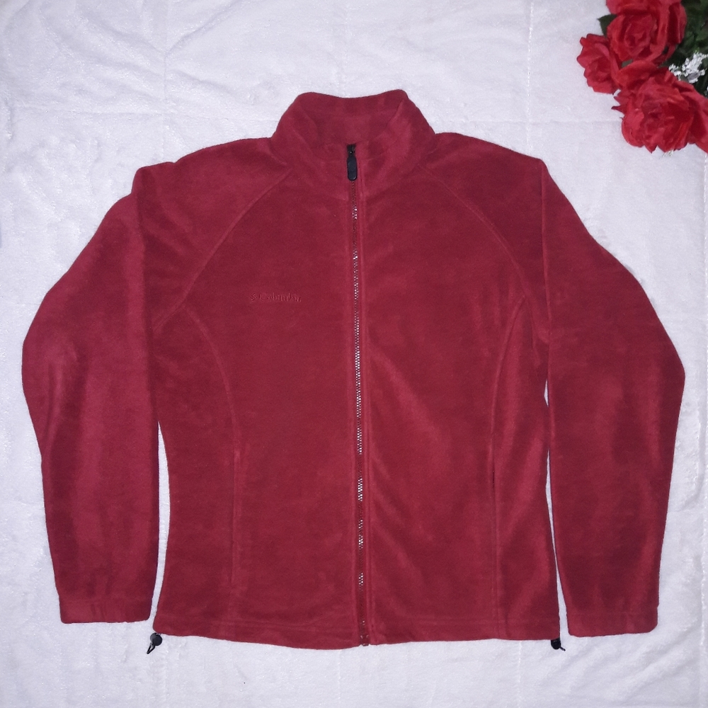 Red Columbia Fleece Zip Up Size L